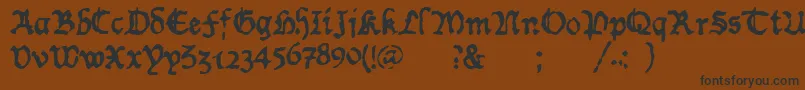 WornManuscriptrough Font – Black Fonts on Brown Background