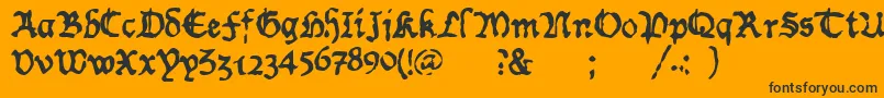 WornManuscriptrough Font – Black Fonts on Orange Background
