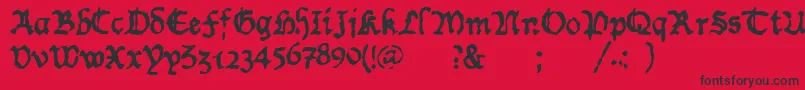 WornManuscriptrough Font – Black Fonts on Red Background