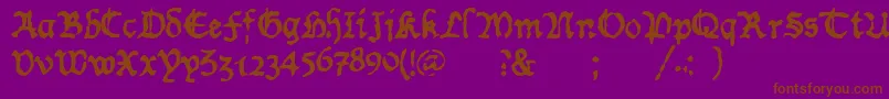 WornManuscriptrough Font – Brown Fonts on Purple Background