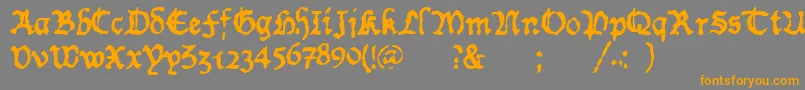 WornManuscriptrough Font – Orange Fonts on Gray Background