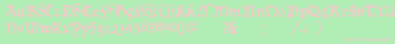 WornManuscriptrough Font – Pink Fonts on Green Background