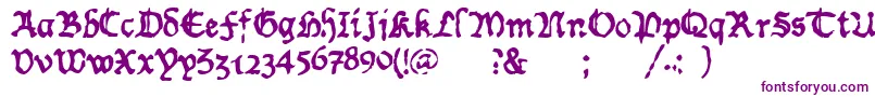 WornManuscriptrough Font – Purple Fonts on White Background
