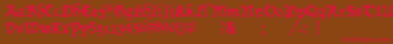 WornManuscriptrough Font – Red Fonts on Brown Background