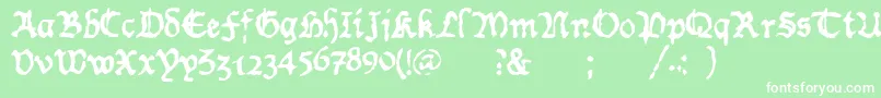 WornManuscriptrough Font – White Fonts on Green Background
