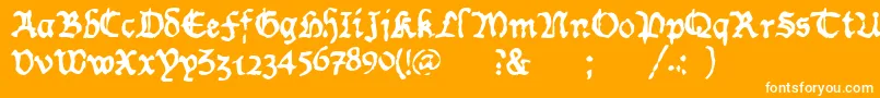 WornManuscriptrough-Schriftart – Weiße Schriften auf orangefarbenem Hintergrund