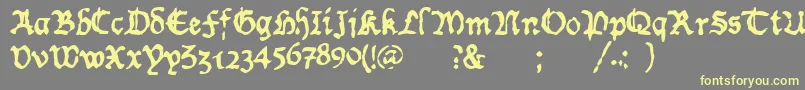 WornManuscriptrough Font – Yellow Fonts on Gray Background