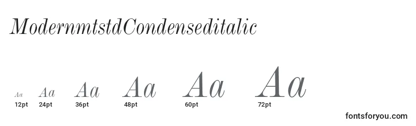 Размеры шрифта ModernmtstdCondenseditalic