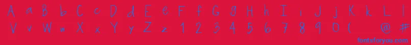 SpacedOut Font – Blue Fonts on Red Background