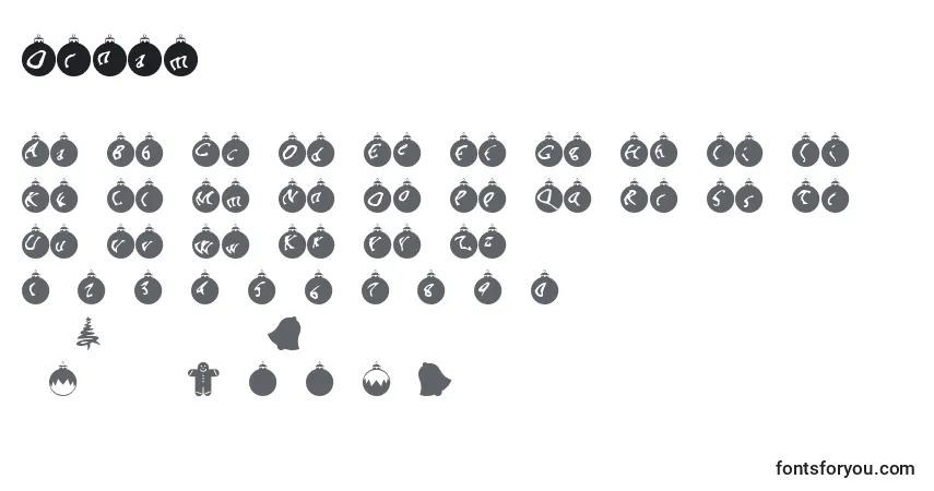 Шрифт Ornam – алфавит, цифры, специальные символы