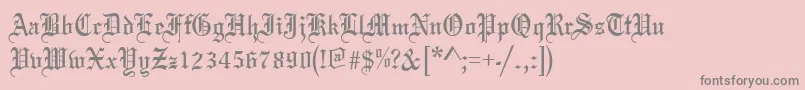 フォントOldeenglish – ピンクの背景に灰色の文字