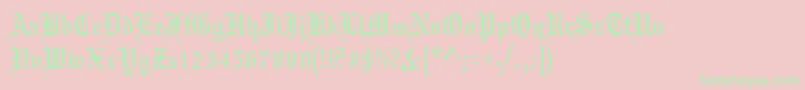 Oldeenglish Font – Green Fonts on Pink Background