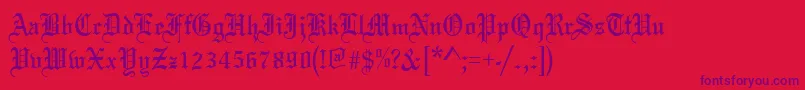 Oldeenglish Font – Purple Fonts on Red Background