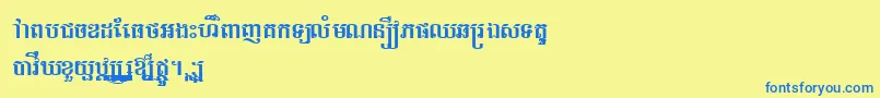 ThaprumRegular-Schriftart – Blaue Schriften auf gelbem Hintergrund