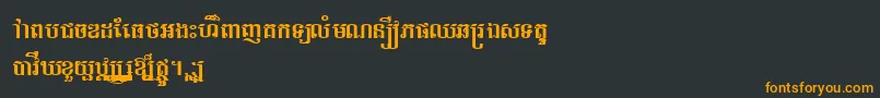 フォントThaprumRegular – 黒い背景にオレンジの文字