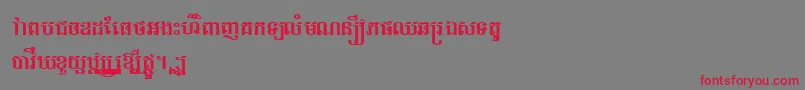 フォントThaprumRegular – 赤い文字の灰色の背景