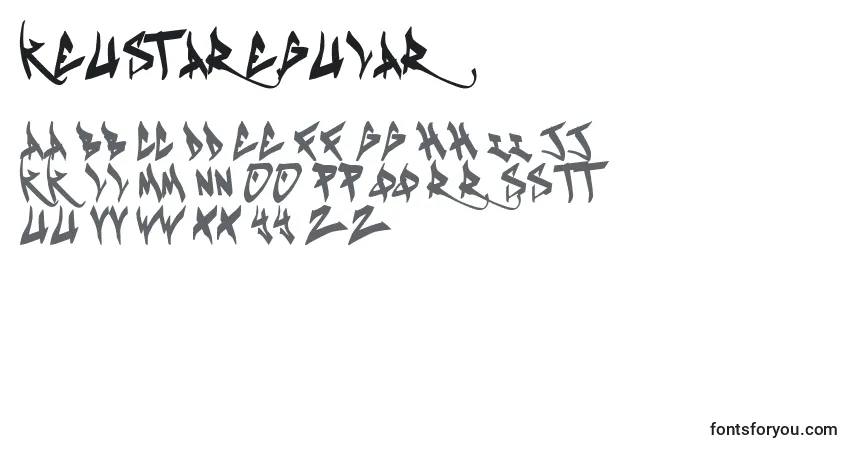 A fonte KeustaRegular – alfabeto, números, caracteres especiais