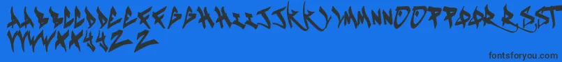 KeustaRegular Font – Black Fonts on Blue Background