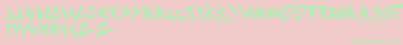 KeustaRegular Font – Green Fonts on Pink Background