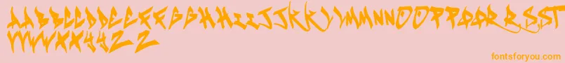 KeustaRegular Font – Orange Fonts on Pink Background