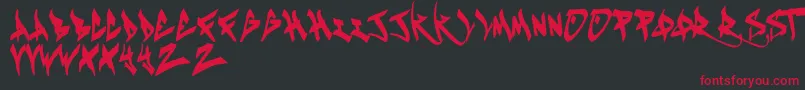 KeustaRegular Font – Red Fonts on Black Background