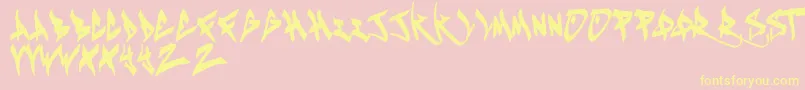 KeustaRegular Font – Yellow Fonts on Pink Background