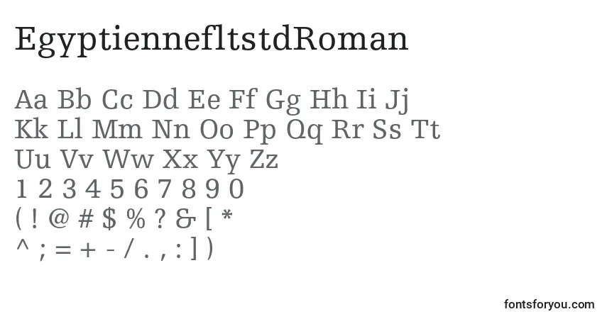 A fonte EgyptiennefltstdRoman – alfabeto, números, caracteres especiais