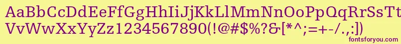 EgyptiennefltstdRoman Font – Purple Fonts on Yellow Background