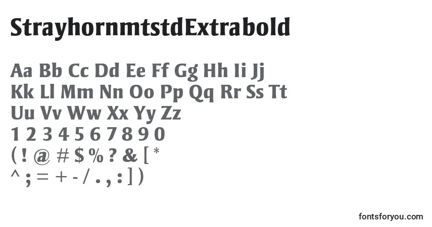 Шрифт StrayhornmtstdExtrabold – алфавит, цифры, специальные символы