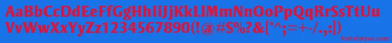 StrayhornmtstdExtrabold Font – Red Fonts on Blue Background