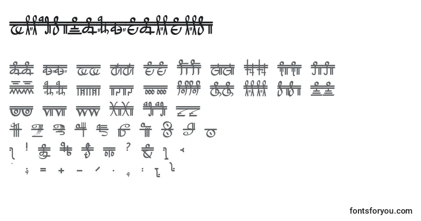 Schriftart CrystalBearers – Alphabet, Zahlen, spezielle Symbole
