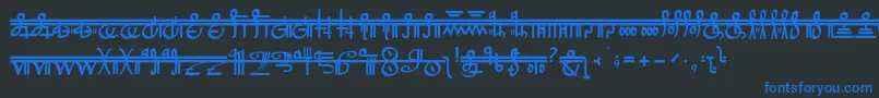 フォントCrystalBearers – 黒い背景に青い文字