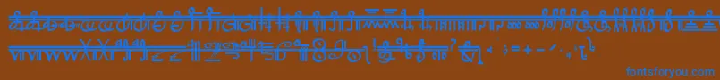 フォントCrystalBearers – 茶色の背景に青い文字