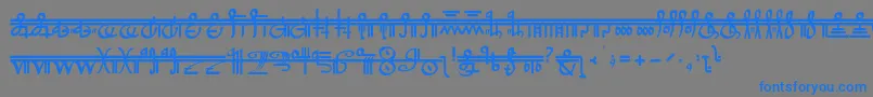 フォントCrystalBearers – 灰色の背景に青い文字