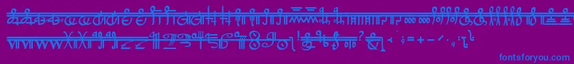 フォントCrystalBearers – 紫色の背景に青い文字