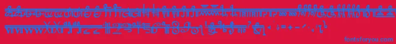 フォントCrystalBearers – 赤い背景に青い文字