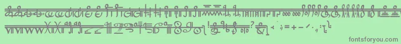 フォントCrystalBearers – 緑の背景に灰色の文字