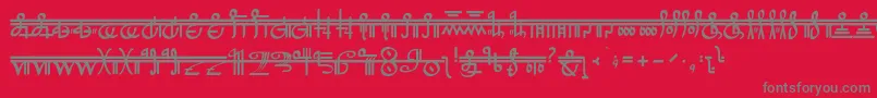 フォントCrystalBearers – 赤い背景に灰色の文字