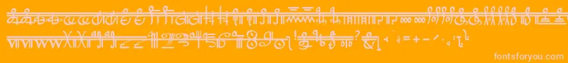 CrystalBearers-fontti – vaaleanpunaiset fontit oranssilla taustalla