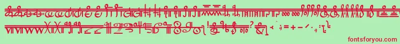 フォントCrystalBearers – 赤い文字の緑の背景
