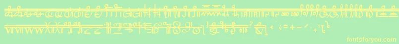 CrystalBearers-fontti – keltaiset fontit vihreällä taustalla