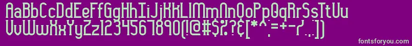 Gyneric Font – Green Fonts on Purple Background