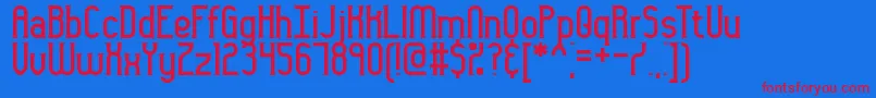 Gyneric Font – Red Fonts on Blue Background
