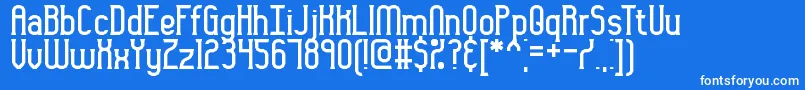 Gyneric-Schriftart – Weiße Schriften auf blauem Hintergrund