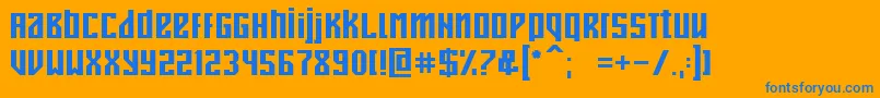 フォントDesonanz – オレンジの背景に青い文字