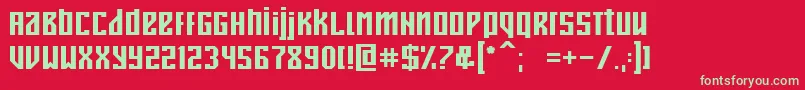 フォントDesonanz – 赤い背景に緑の文字