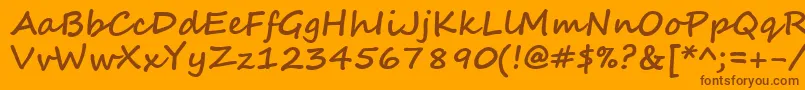 Weitere Informationen zur SegoeScriptBold-Schriftart SegoeScriptBold-Schriftart – Braune Schriften auf orangefarbenem Hintergrund