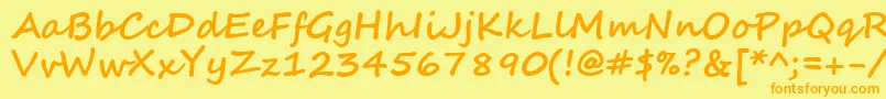 SegoeScriptBold Font – Orange Fonts on Yellow Background