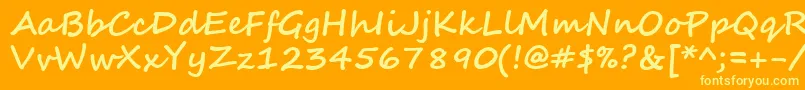 SegoeScriptBold Font – Yellow Fonts on Orange Background