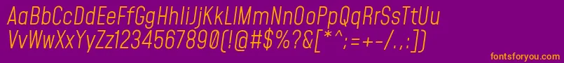 MohaveLightitalic Font – Orange Fonts on Purple Background